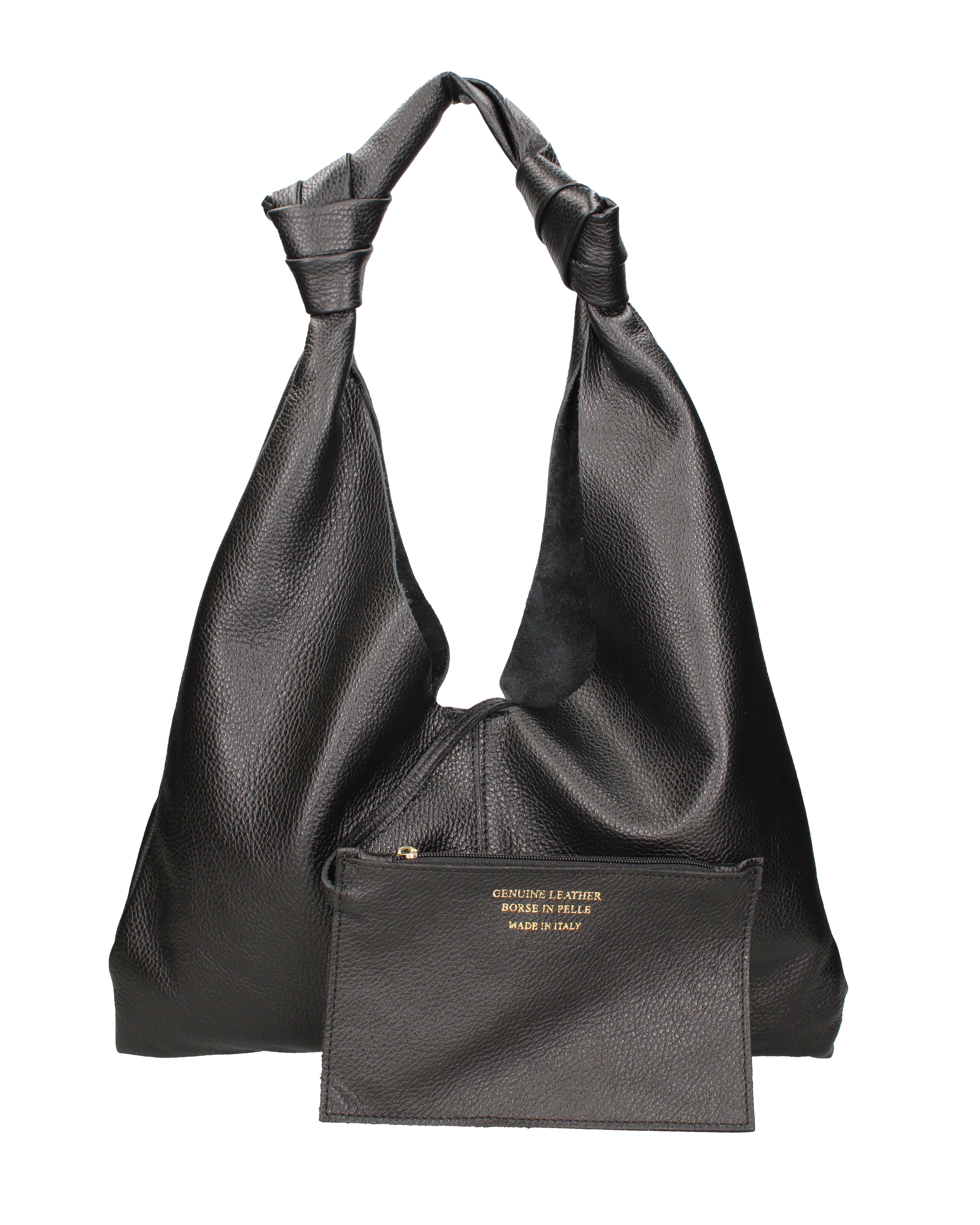 Borsa a spalla da donna 100% vera pelle 07156-D28 NERO Viola Castellani