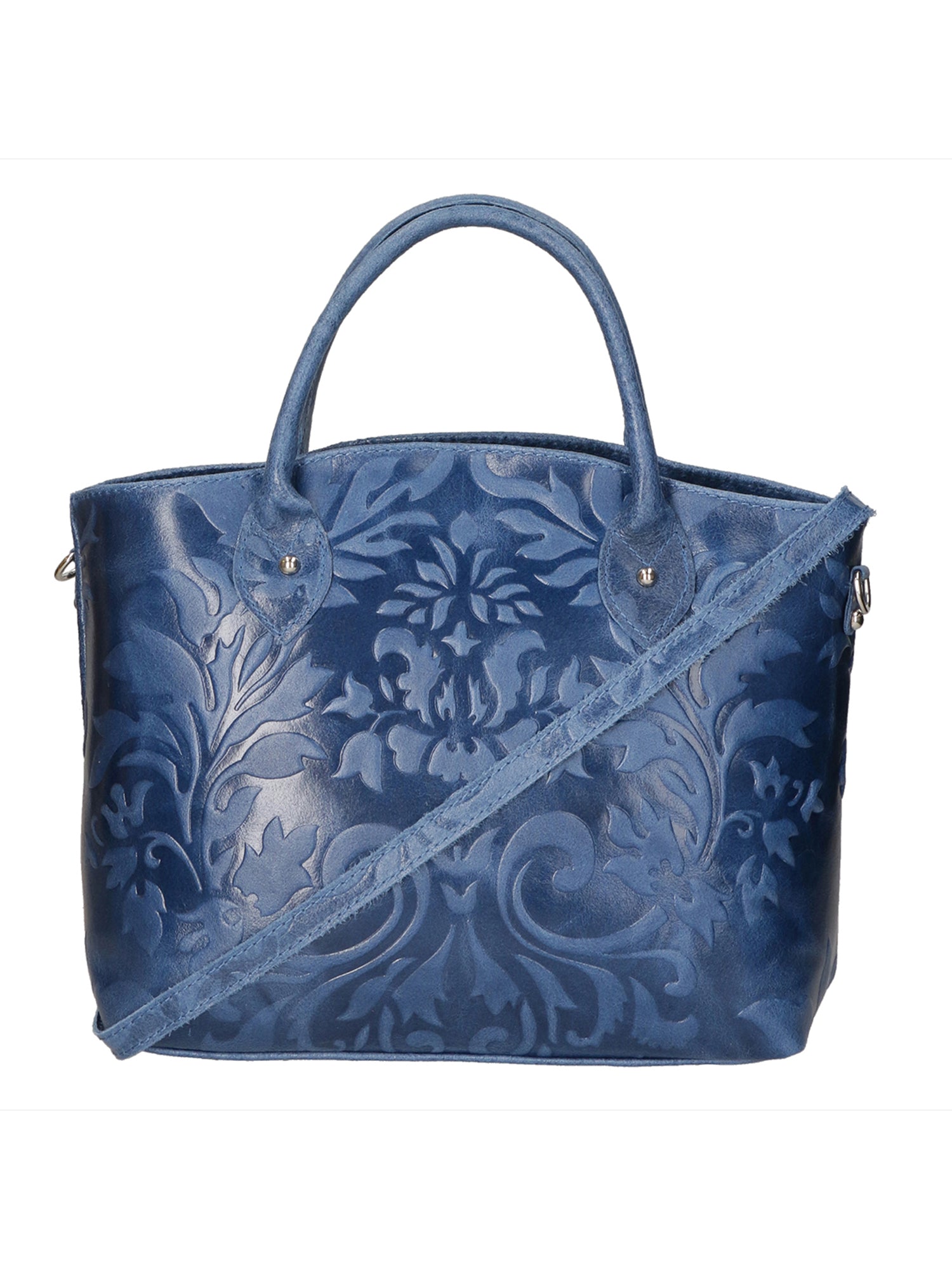Enza Borsa a mano da donna Vera pelle 8007023FBG-012 BLU JEANS Gave Lux