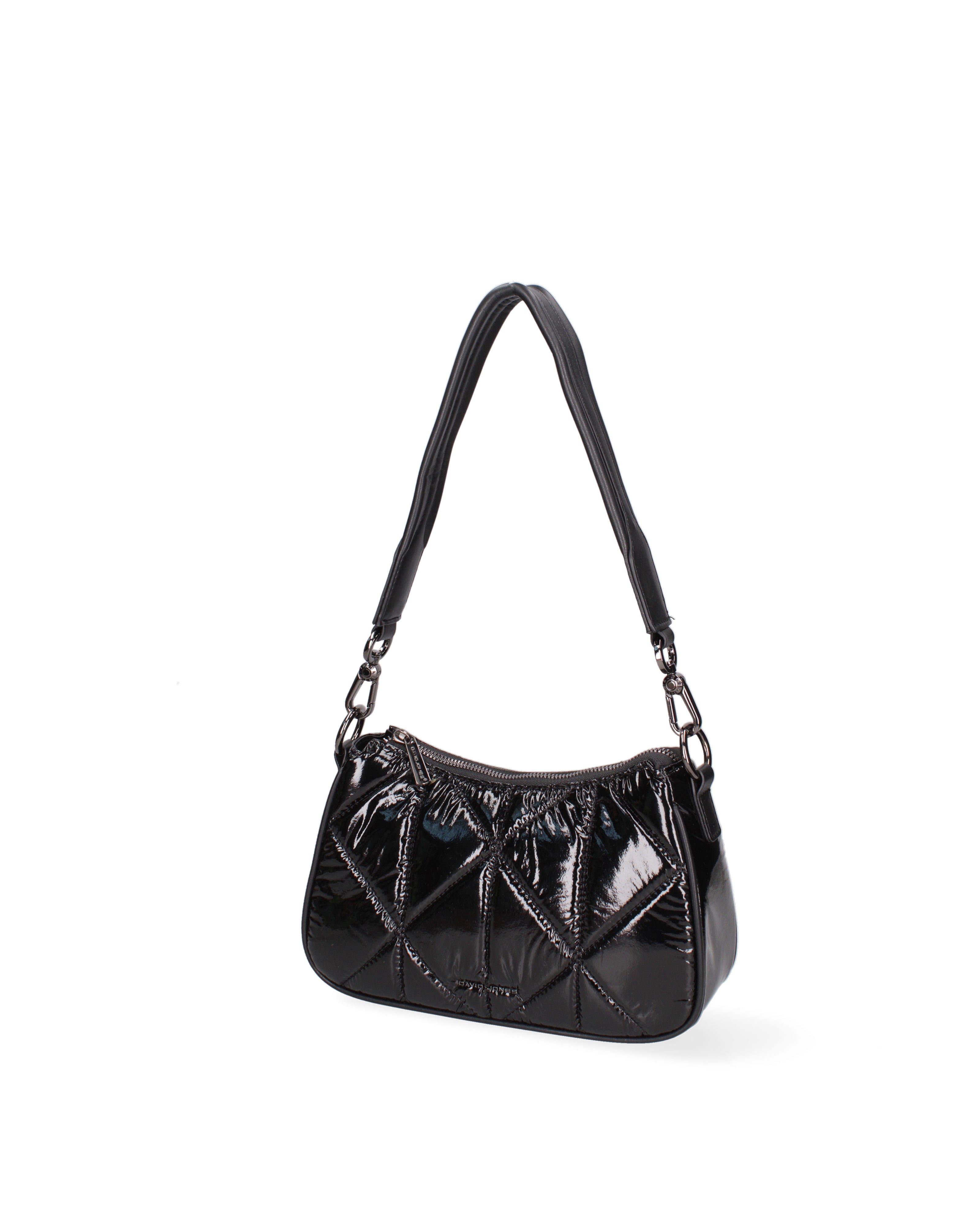 Borsa a spalla unisex Nylon e ecopelle F6716-2-BLACK David Jones