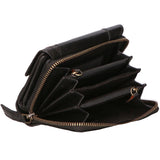 Portafoglio unisex in vera pelle 100% pelle di vacchetta SN2827647-BLACK Santini Firenze
