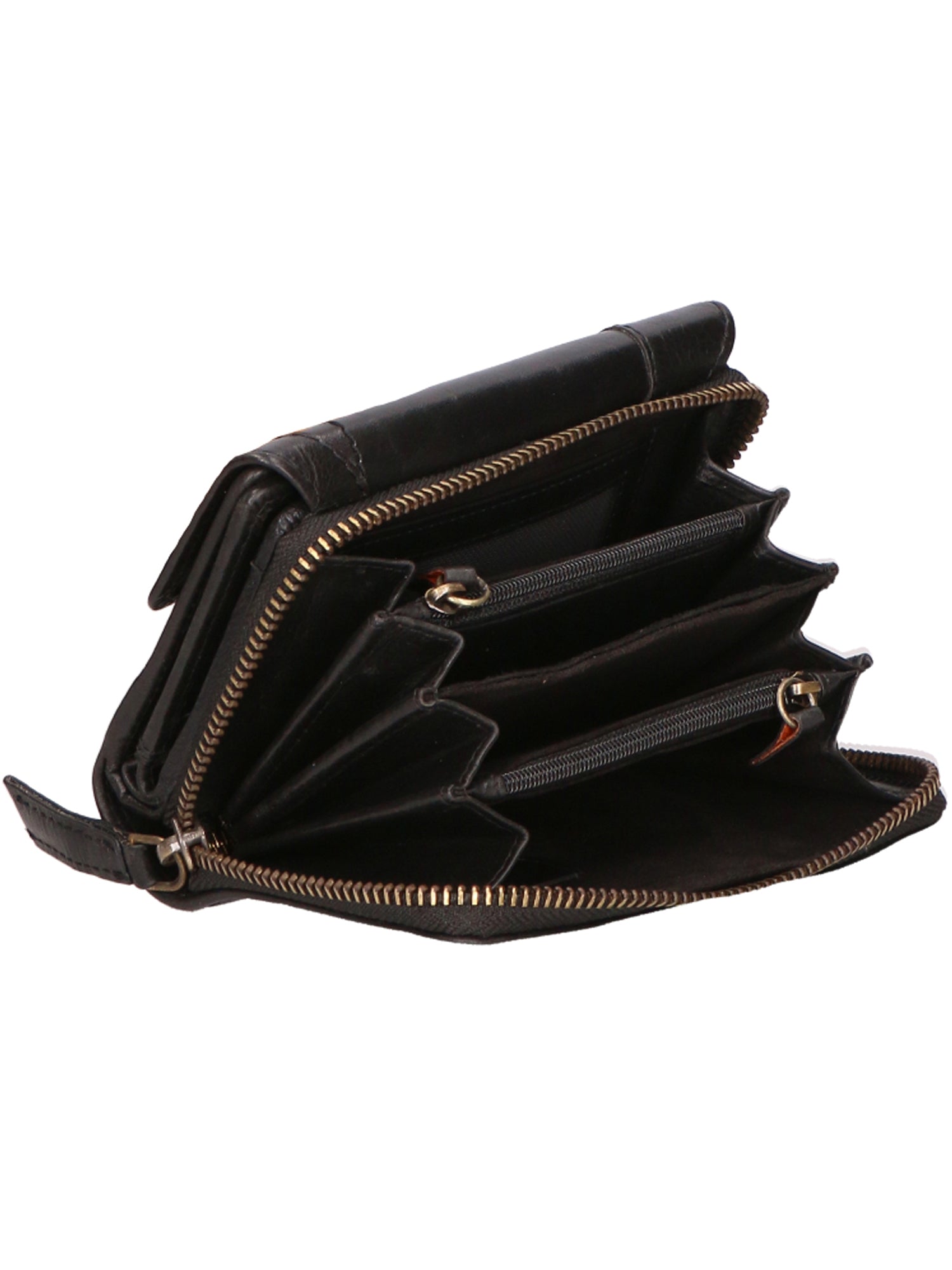 Portafoglio unisex in vera pelle 100% pelle di vacchetta SN2827647-BLACK Santini Firenze
