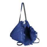 Agnese Borsa Shopper da donna Cotone e pelle 04649-D22 BLUETTE ROYAL BLU Gave Lux