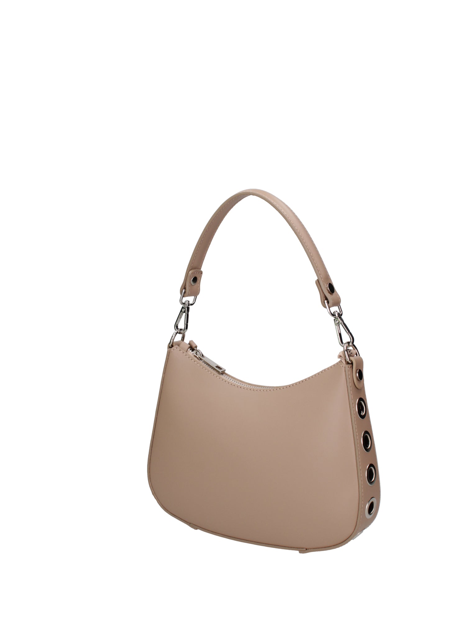 Borsa a spalla da donna 100% pelle ruga 07241-L110 TAUPE Roberta Rossi