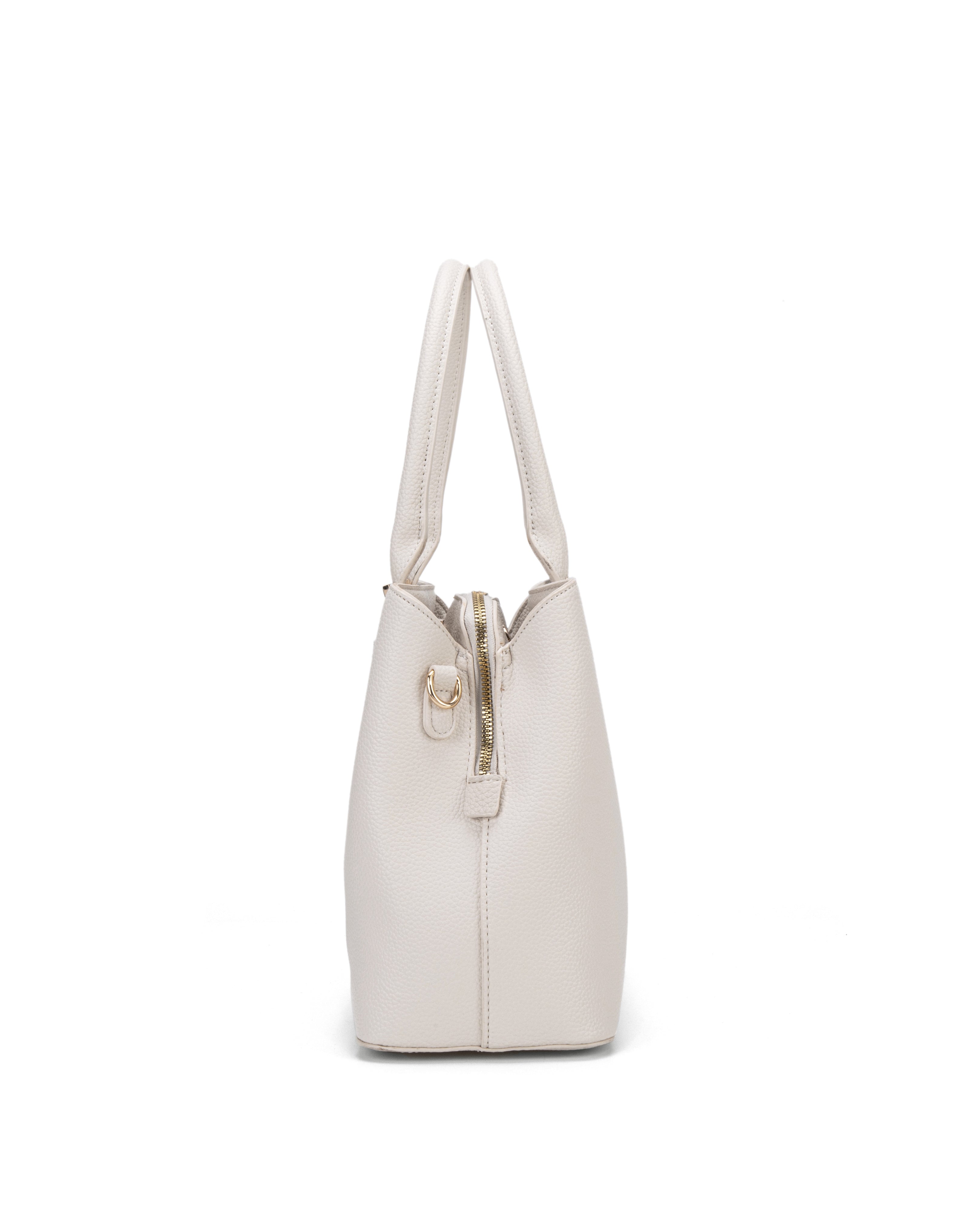 Borsa a mano da donna 100% pelle vegana PU 716-2PT-IVORY Diana&co