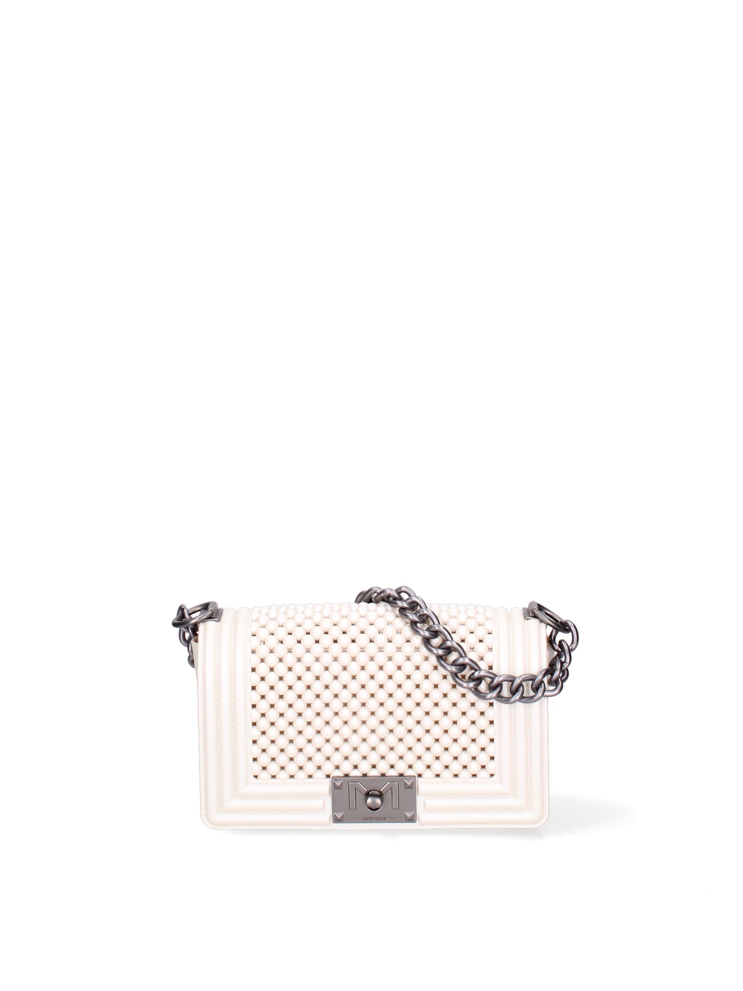 Borsa a mano da donna 100% Pvc FLAT-S-BALL 24-WHITECAP - SATIN CDF Marc Ellis