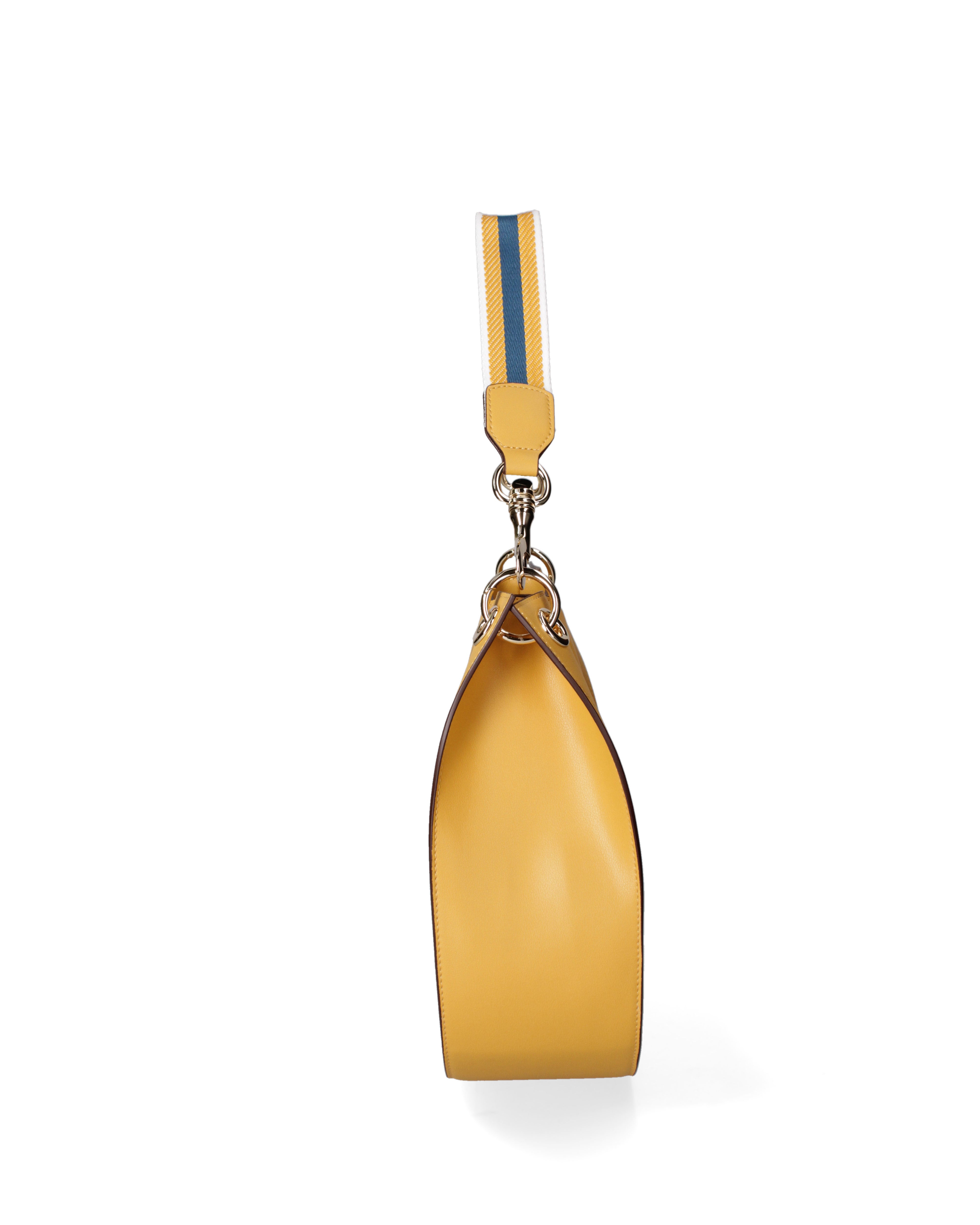 Borsa a spalla da donna 100% pelle riciclata 07224-Light yellow Viola Castellani