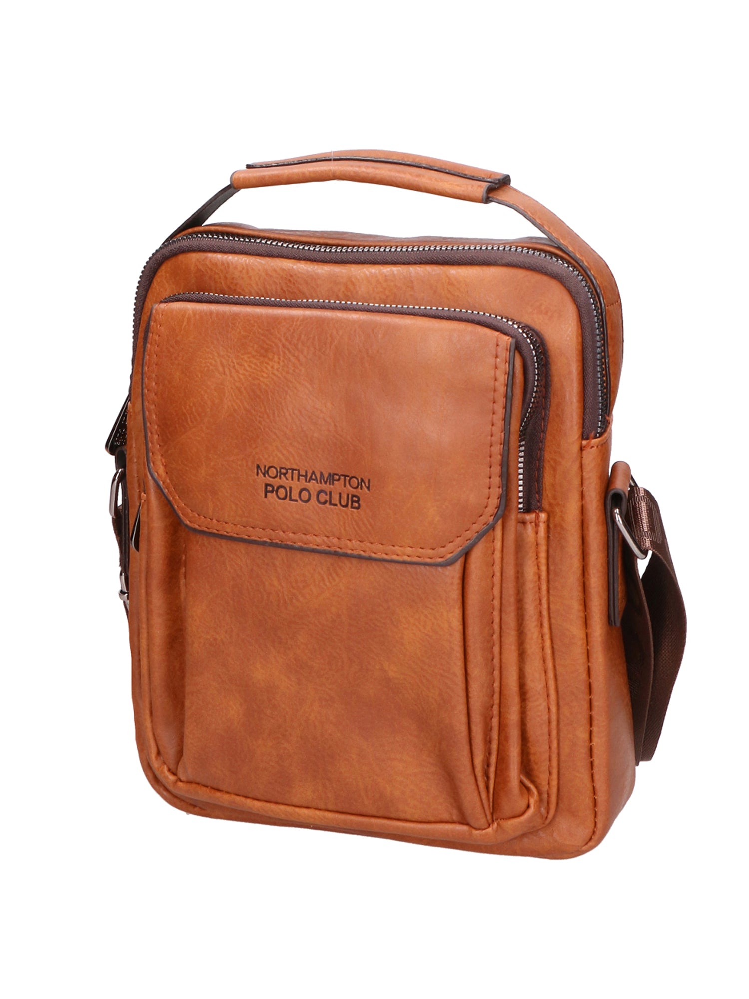 Borsa a tracolla uomo 100% PU Leather PCL3051-BROWN Northampton Polo Club