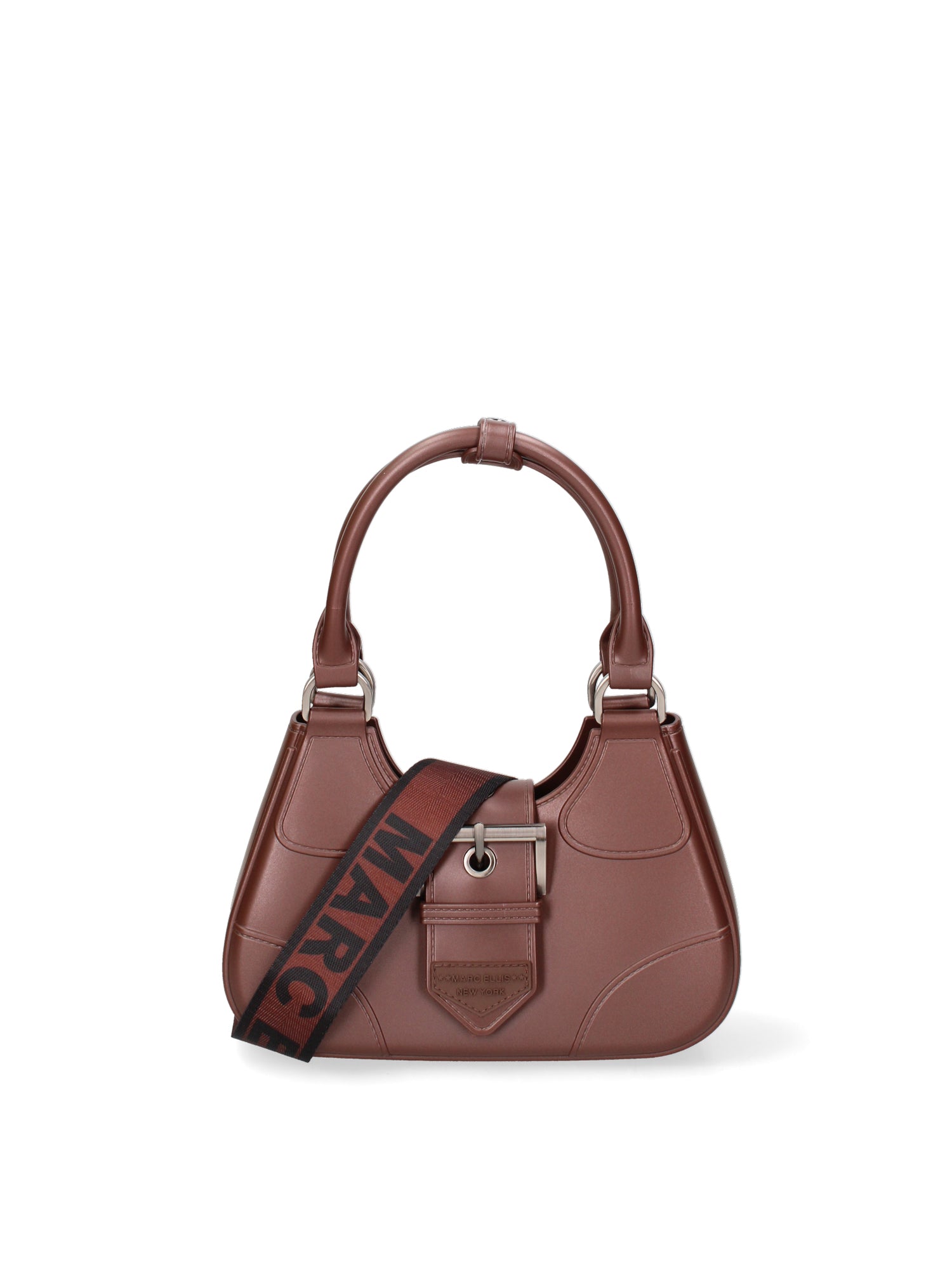 Borsa a mano da donna 100% PVC FLAT-CIRCLE-CHOCOLATE - BRUSH CDF Marc Ellis