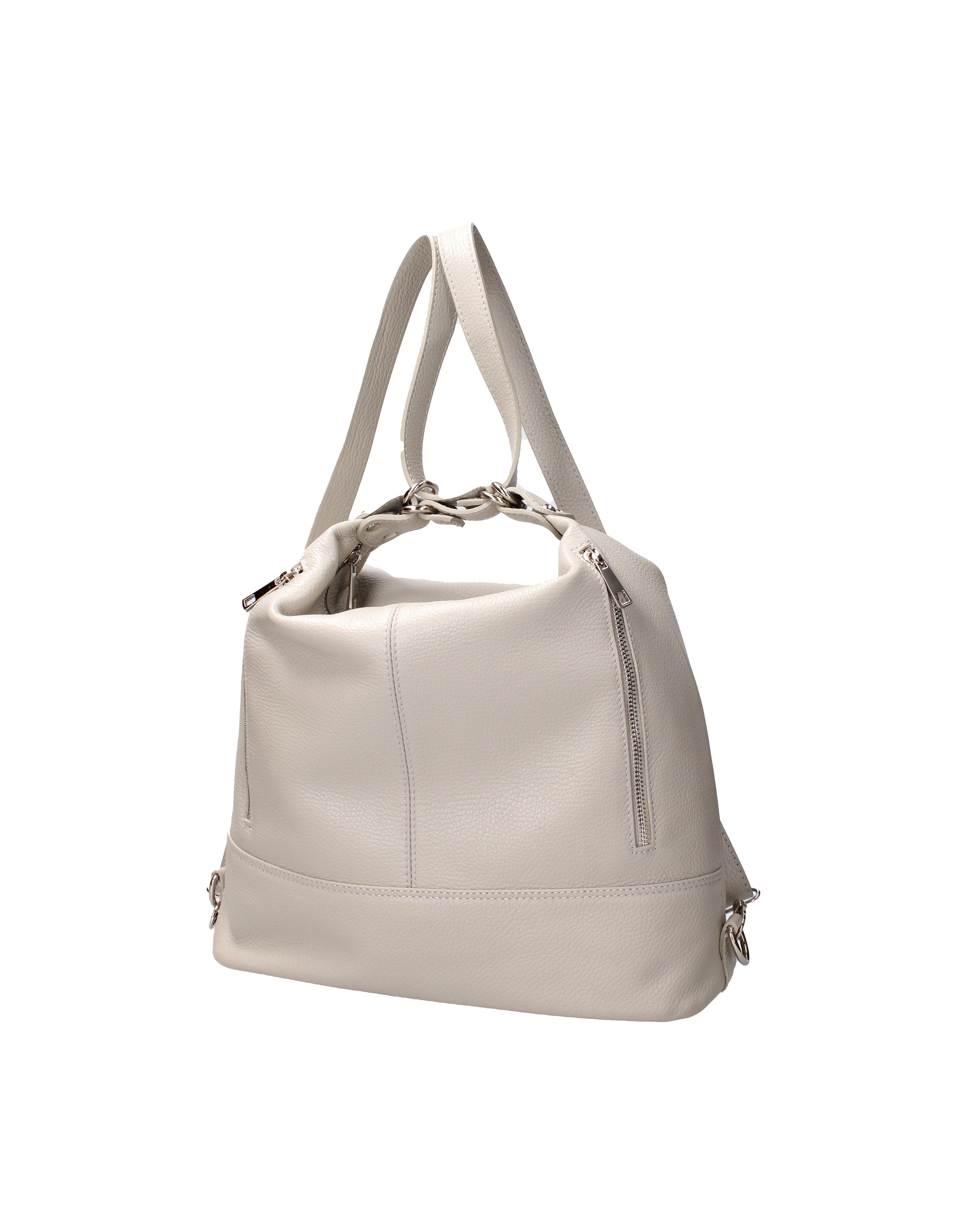 Vera pelle 07135-D86 GRIGIO PERLA Borsa a spalla convertibile Anjelica Viola Castellani