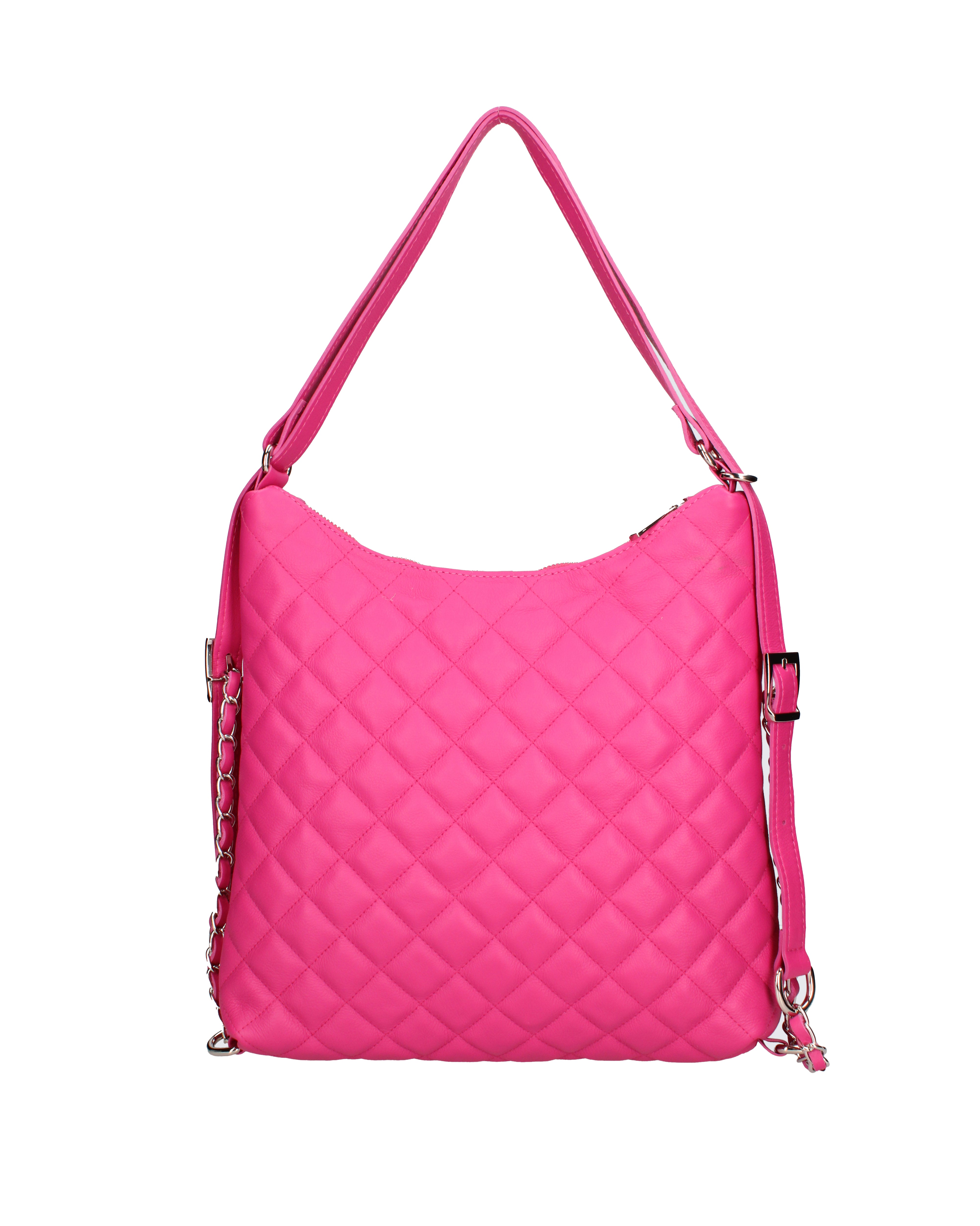 Borsa a spalla convertibile in zaino Vera pelle 07144-S02 FUXIA Roberta Rossi