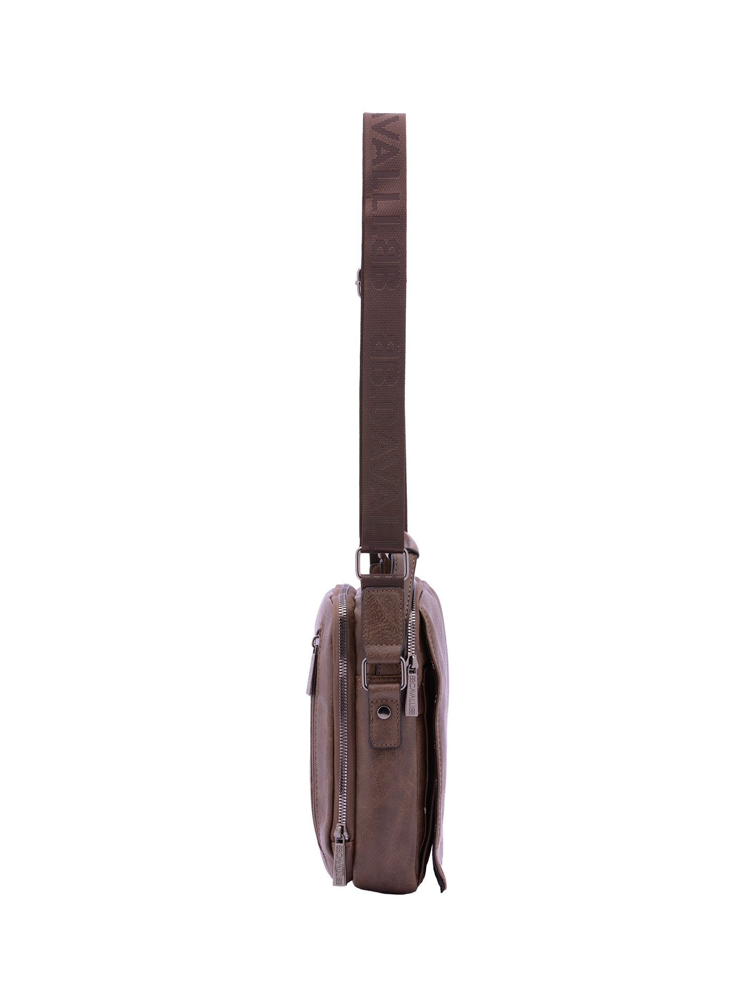 Borsa a tracolla uomo Ecopelle e poliestere BC1193-CAFFE' B Cavalli