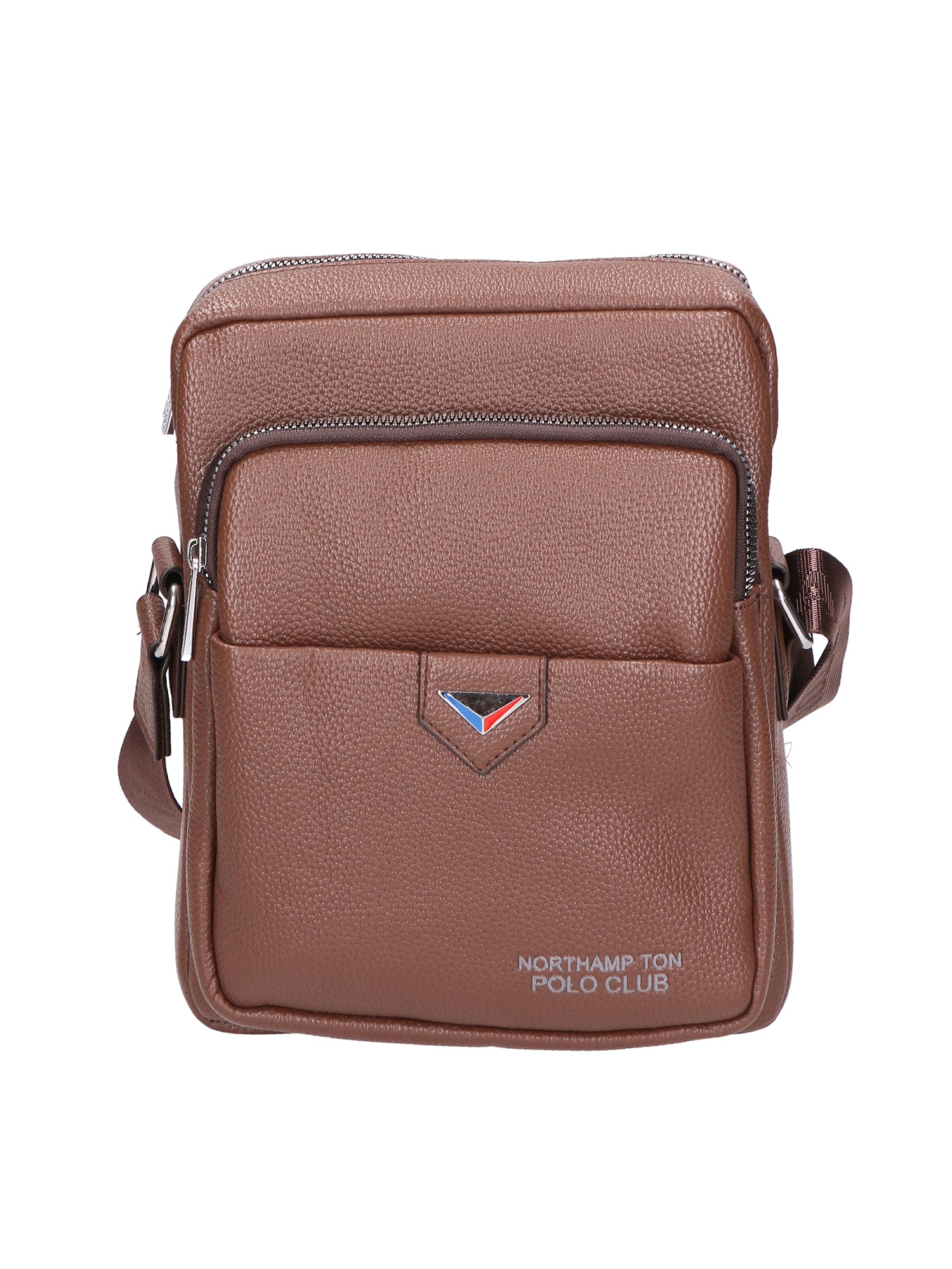 Borsa a tracolla uomo Pelle vegana PU PCL3026-LIGHT BROWN Northampton Polo Club