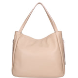 Borsa a spalla da donna Misto pelle e tessuto 07155-D05 CAPPUCCINO Roberta Rossi
