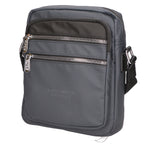 Borsa a tracolla uomo 100% pelle PU PCL3020-GREY+BLACK Northampton Polo Club
