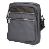 Borsa a tracolla uomo 100% pelle PU PCL3020-GREY+BLACK Northampton Polo Club