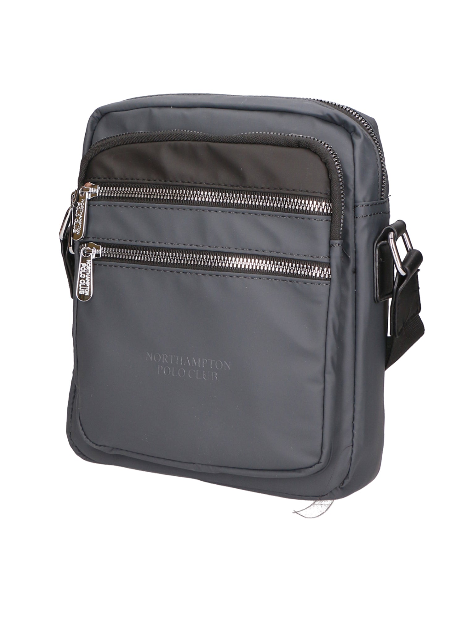 Borsa a tracolla uomo 100% pelle PU PCL3020-GREY+BLACK Northampton Polo Club