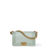 Borsa a mano da donna 100% Pvc FLAT-S 24-OLIVE - LIGHT OTTONE Marc Ellis