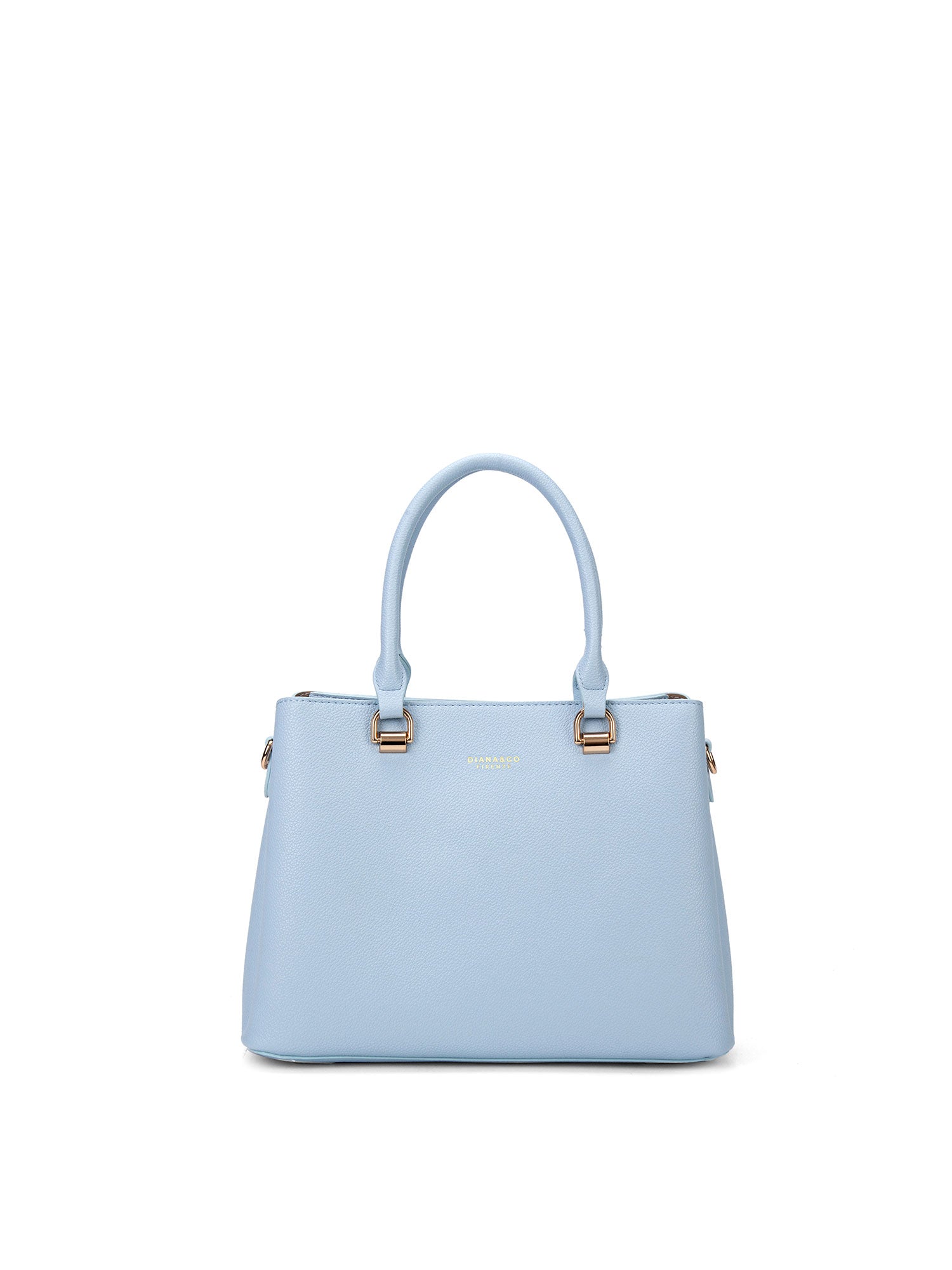 Borsa a mano da donna 100% pelle vegana PU 711-4PT-LIGHT BLUE Diana&co
