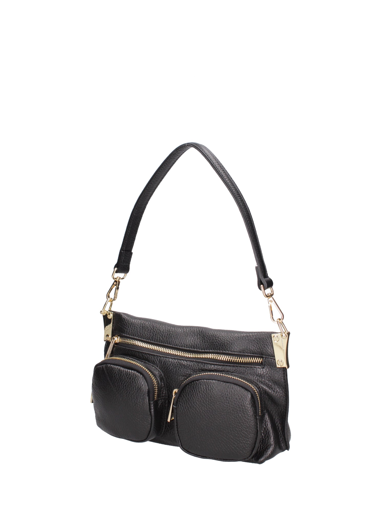 Borsa a spalla da donna Vera pelle 07147-D28 NERO Roberta Rossi