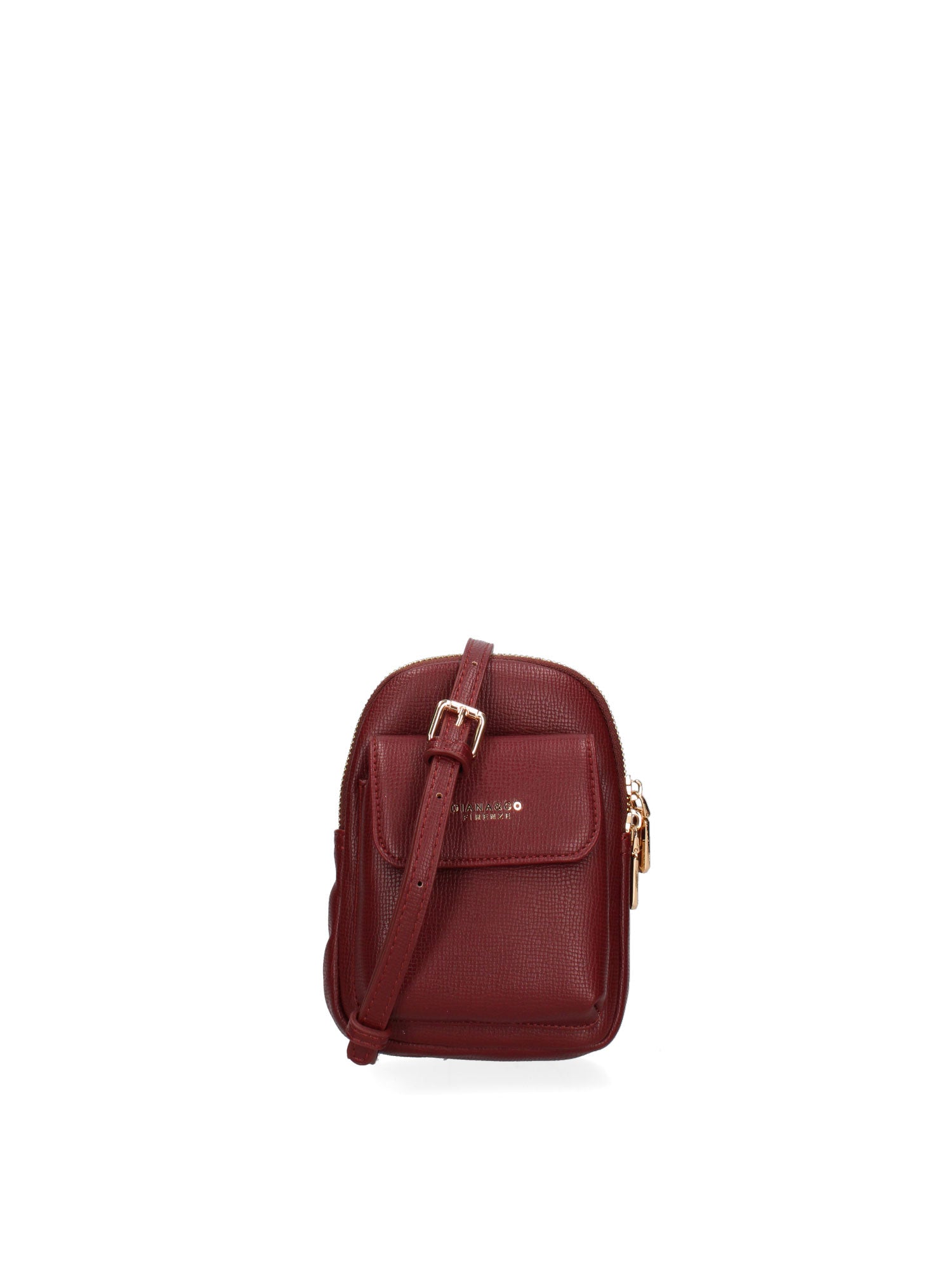 Borsa a tracolla donna Ecopelle e zip 601-1-BORDEAUX Diana&co