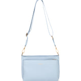Borsa a spalla da donna 100% pelle vegana PU 703-1PT-LIGHTBLUE Diana&co