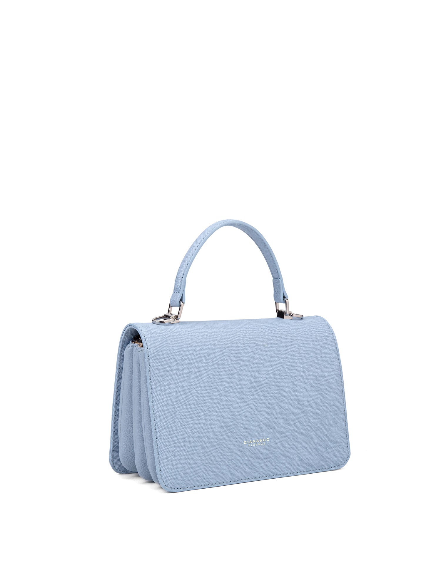 Borsa a mano da donna 100% pelle vegana PU 722-3PT-SKY BLUE Diana&co