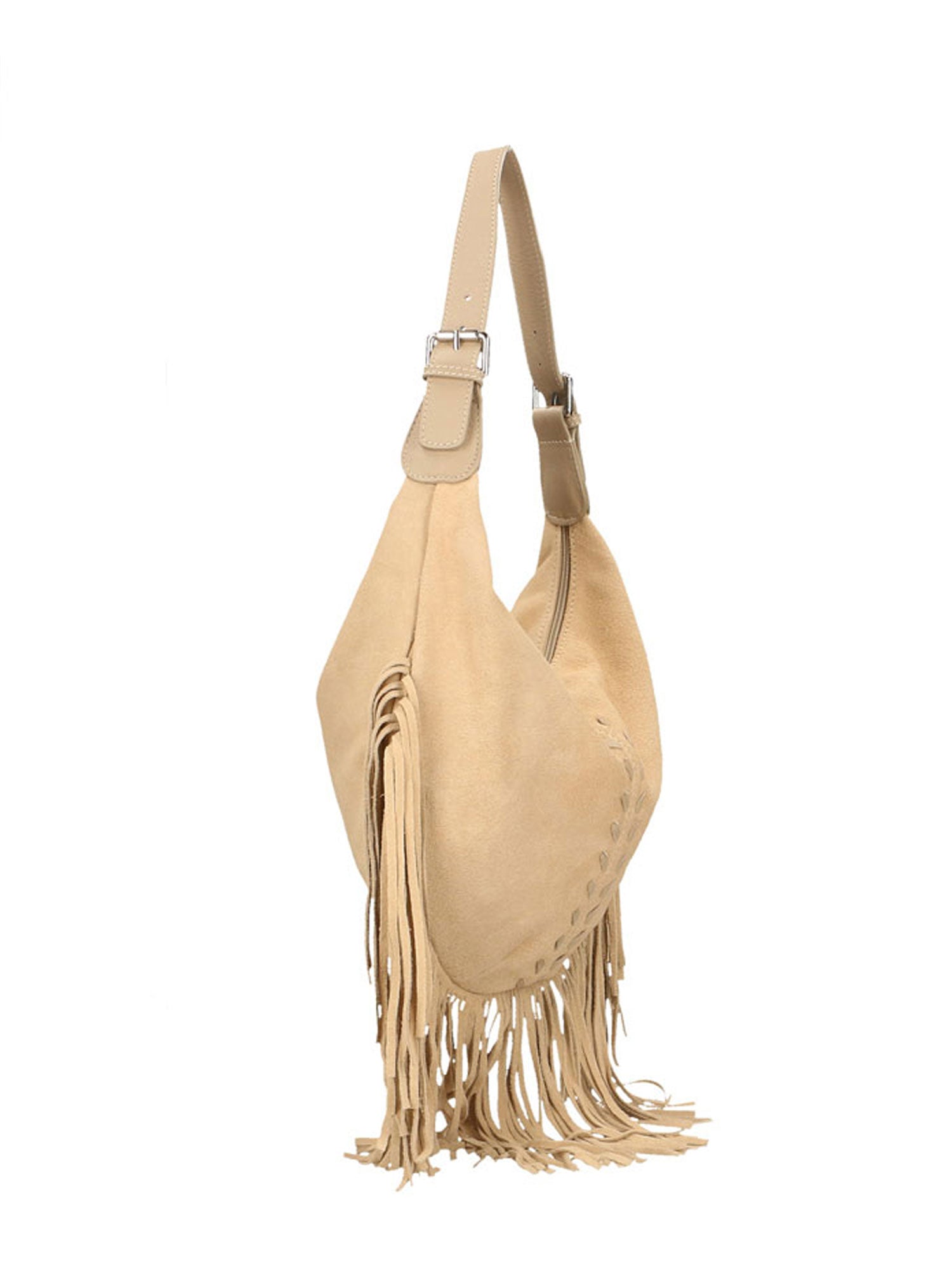 Zefira Borsa a spalla da donna Pelle Scamosciata 8630-FANGO Gave Lux