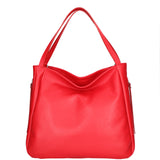 Borsa a spalla da donna Misto pelle e tessuto 07155-D58 ROSSO FUOCO Roberta Rossi