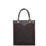 Borsa a mano da donna Misto pelle e tessuto 07149-12 NERO Roberta Rossi