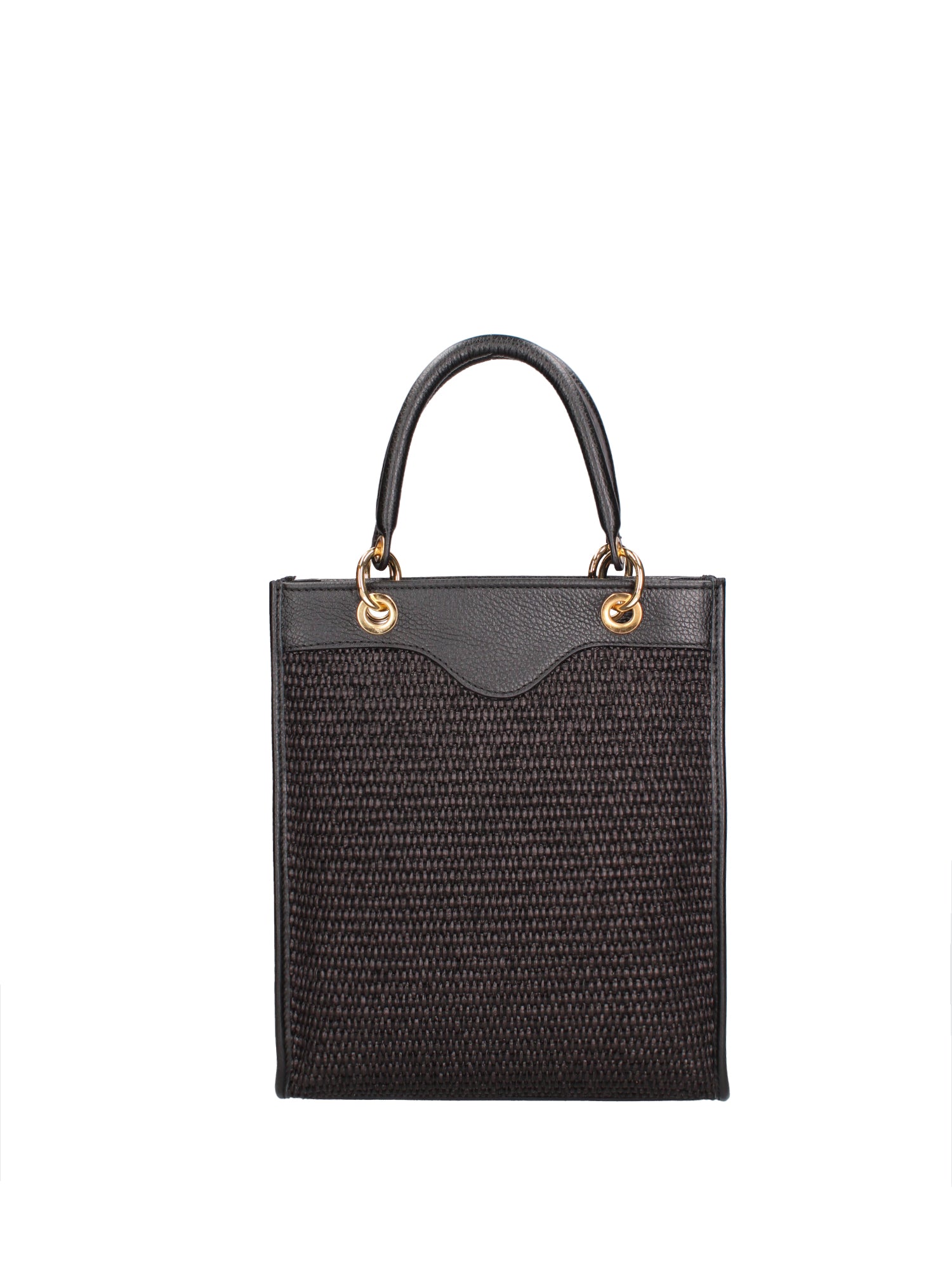 Borsa a mano da donna Misto pelle e tessuto 07149-12 NERO Roberta Rossi
