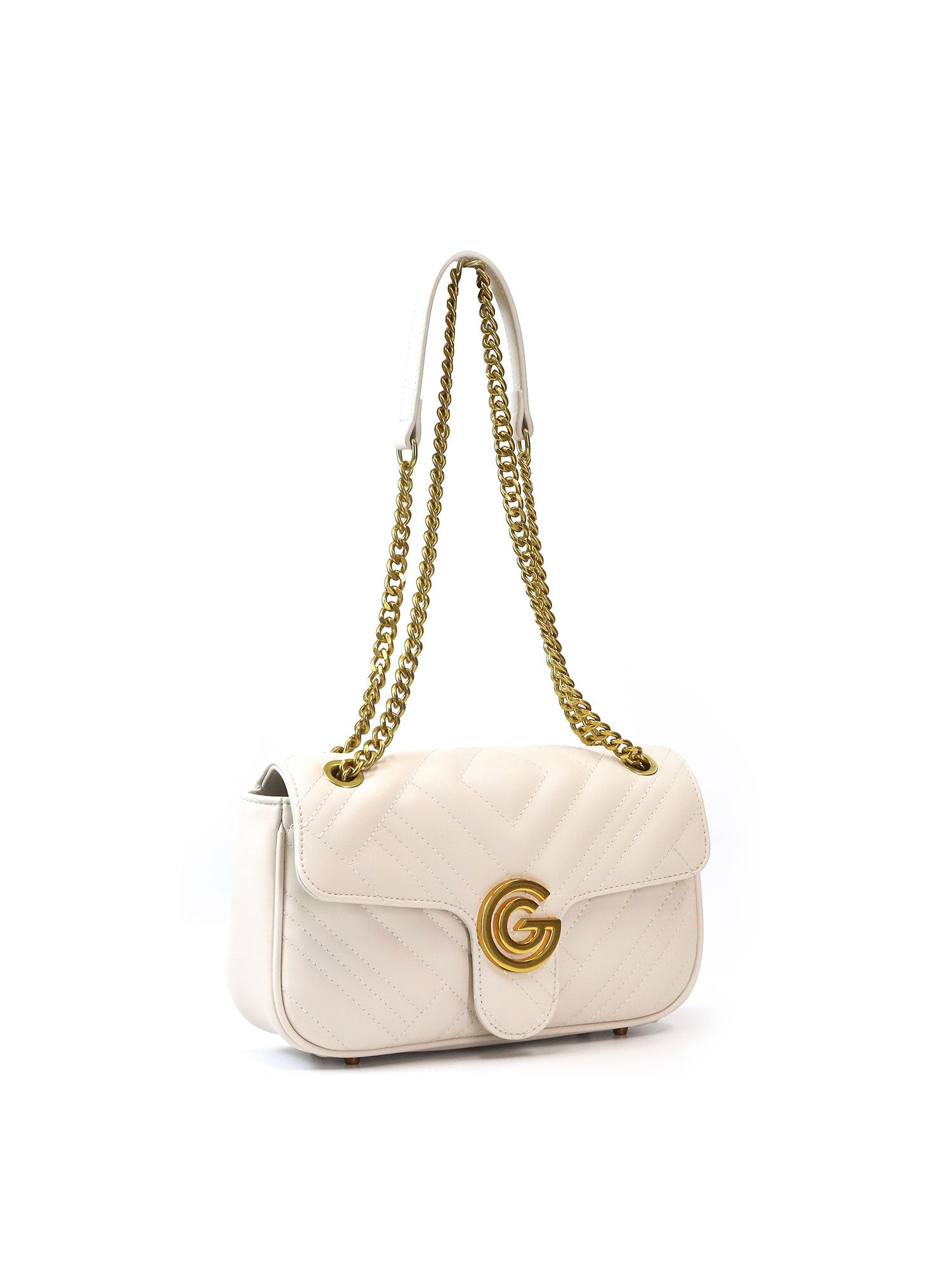 Borsa a tracolla da donna 100% pelle vegana PU GGB011CRM Gabriella G Firenze