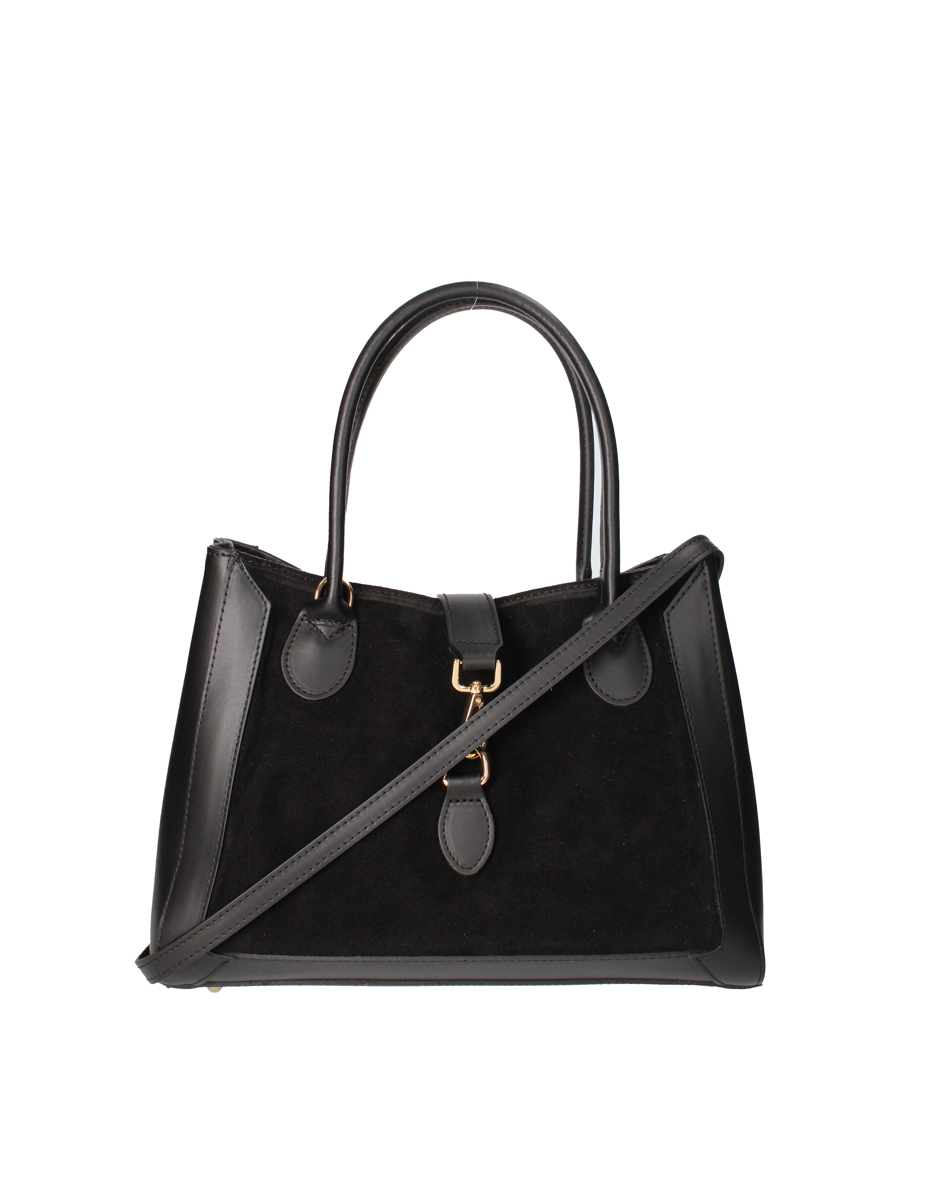 Jordana Borsa a mano da donna Vera pelle e suede 07150-NERO Viola Castellani