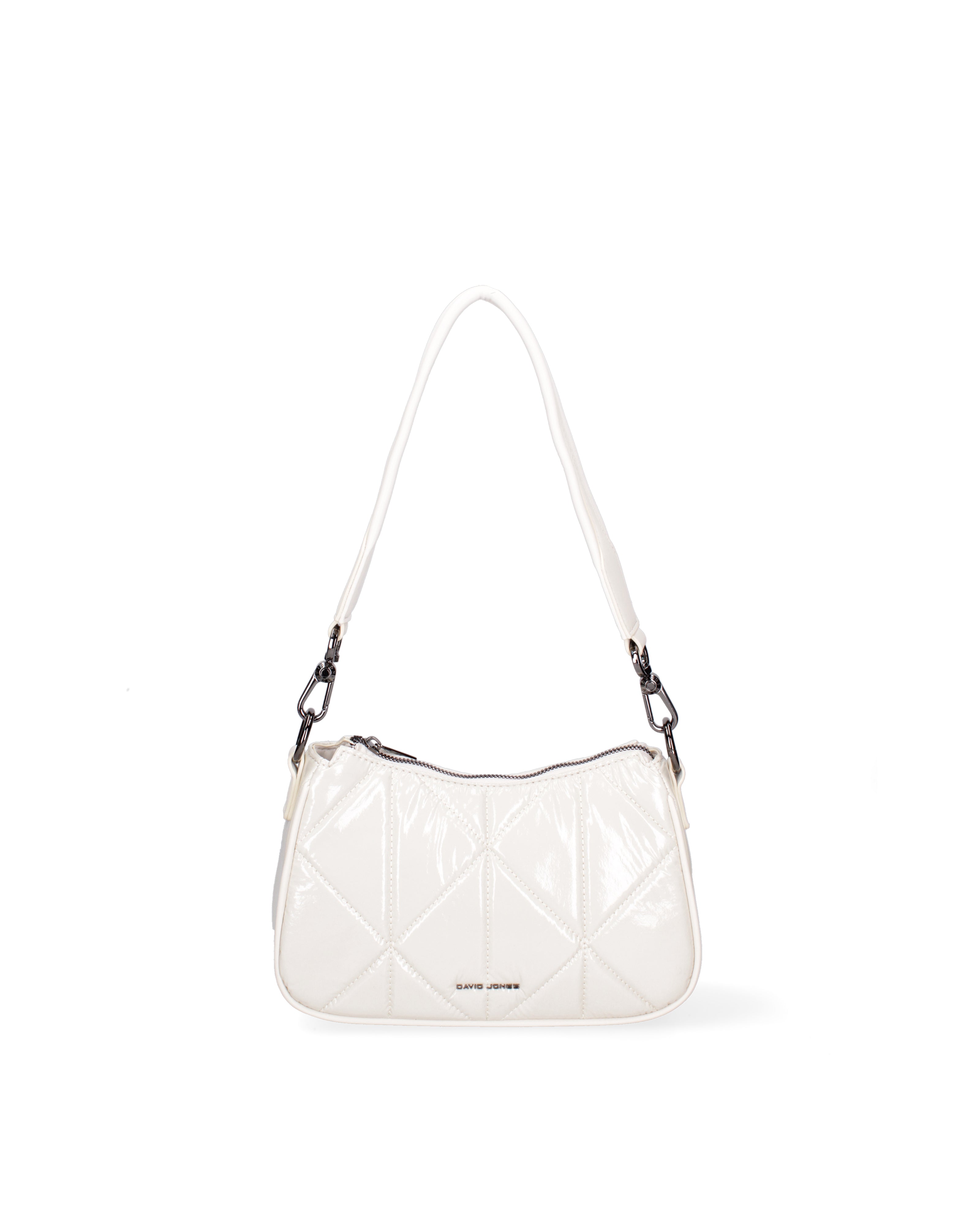 Borsa a spalla unisex Nylon e ecopelle F6716-2-IVORY David Jones