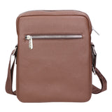 Borsa a tracolla uomo 100% pelle PU PCL3027-LIGHT BROWN Northampton Polo Club