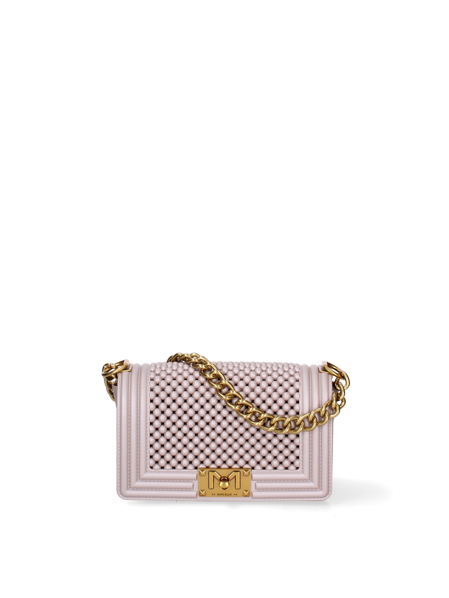 Borsa a mano da donna 100% Pvc FLAT-S-BALL 24-STONE - LIGHT GOLD Marc Ellis