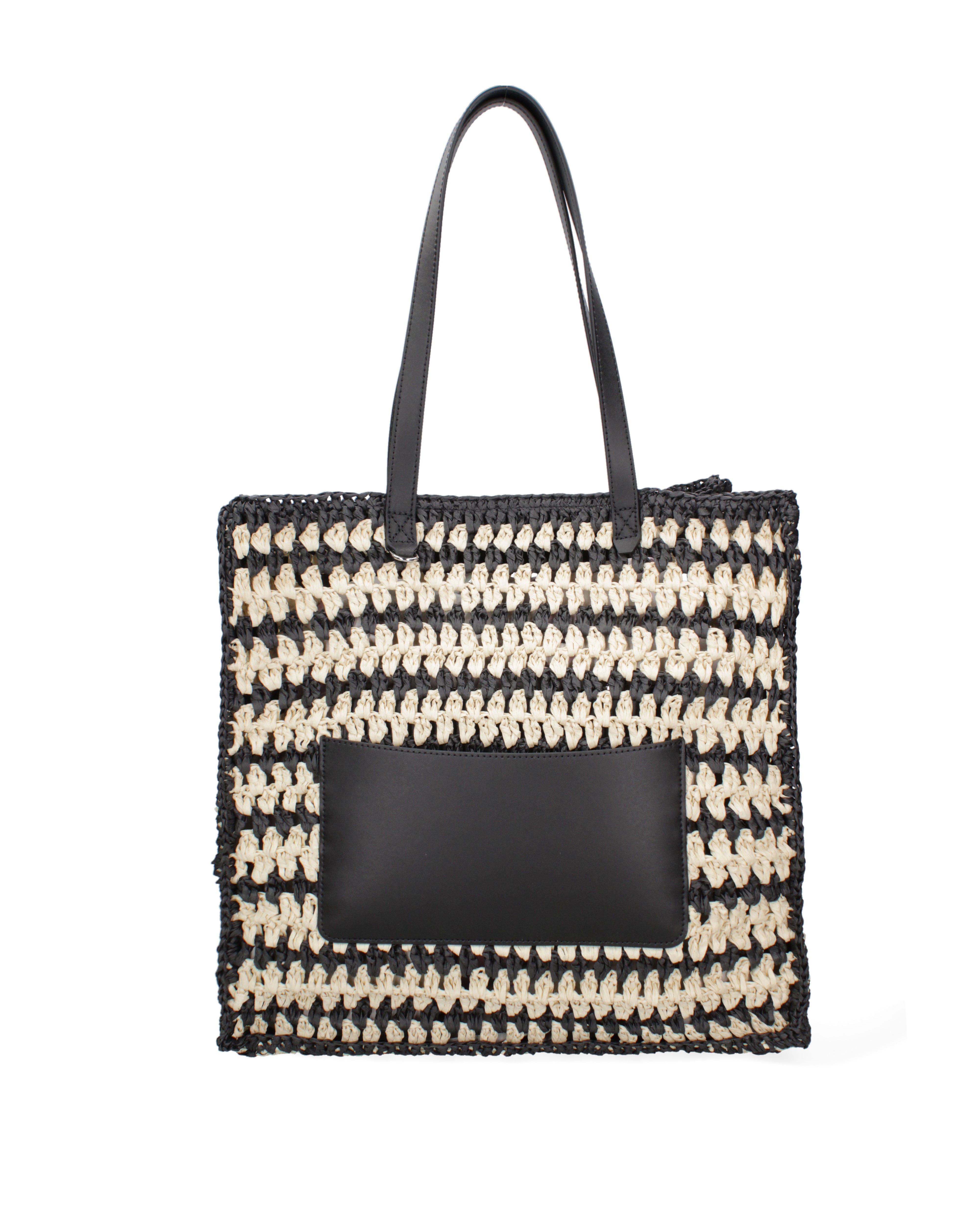 Borsa a spalla da donna Paglia intrecciata 07383-BLACK G12 Viola Castellani