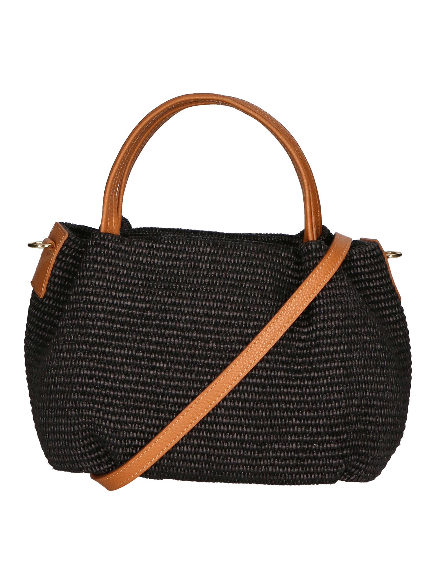 Allegra Borsa a mano da donna Pelle e Paglia 05116-12 NERO CUOIO S44 Gave Lux