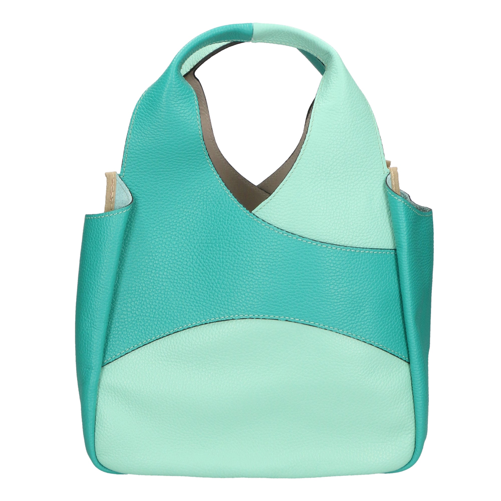 Iside Borsa a mano da donna 100% pelle 05793-D80 ACQUA + D30 SMERALDO Gave Lux