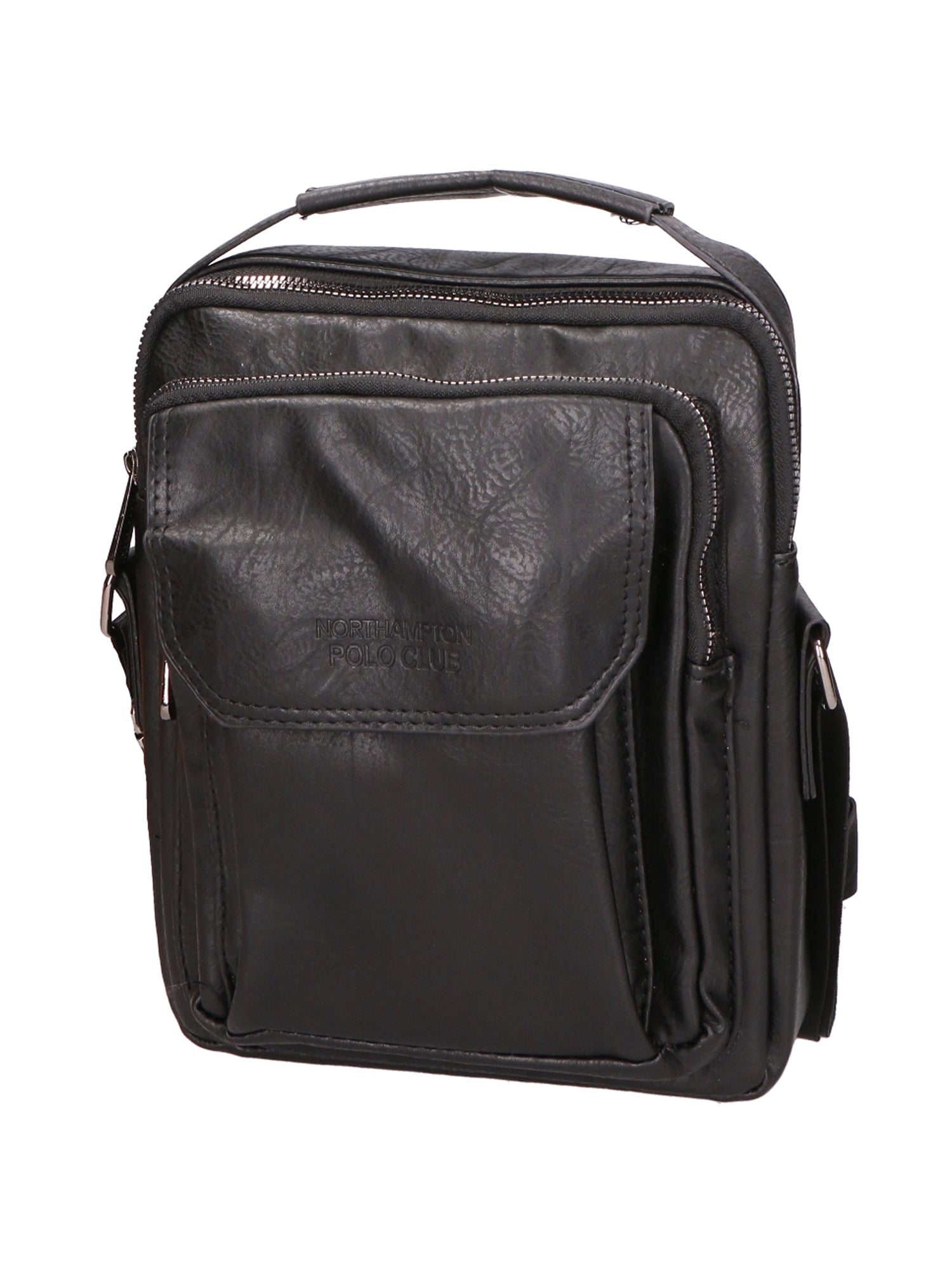 Borsa a tracolla uomo 100% PU Leather PCL3051-BLACK Northampton Polo Club