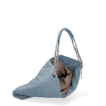 Borsa a spalla da donna Nylon ed ecopelle DC3533-4-JEANS BLUE Diana&co