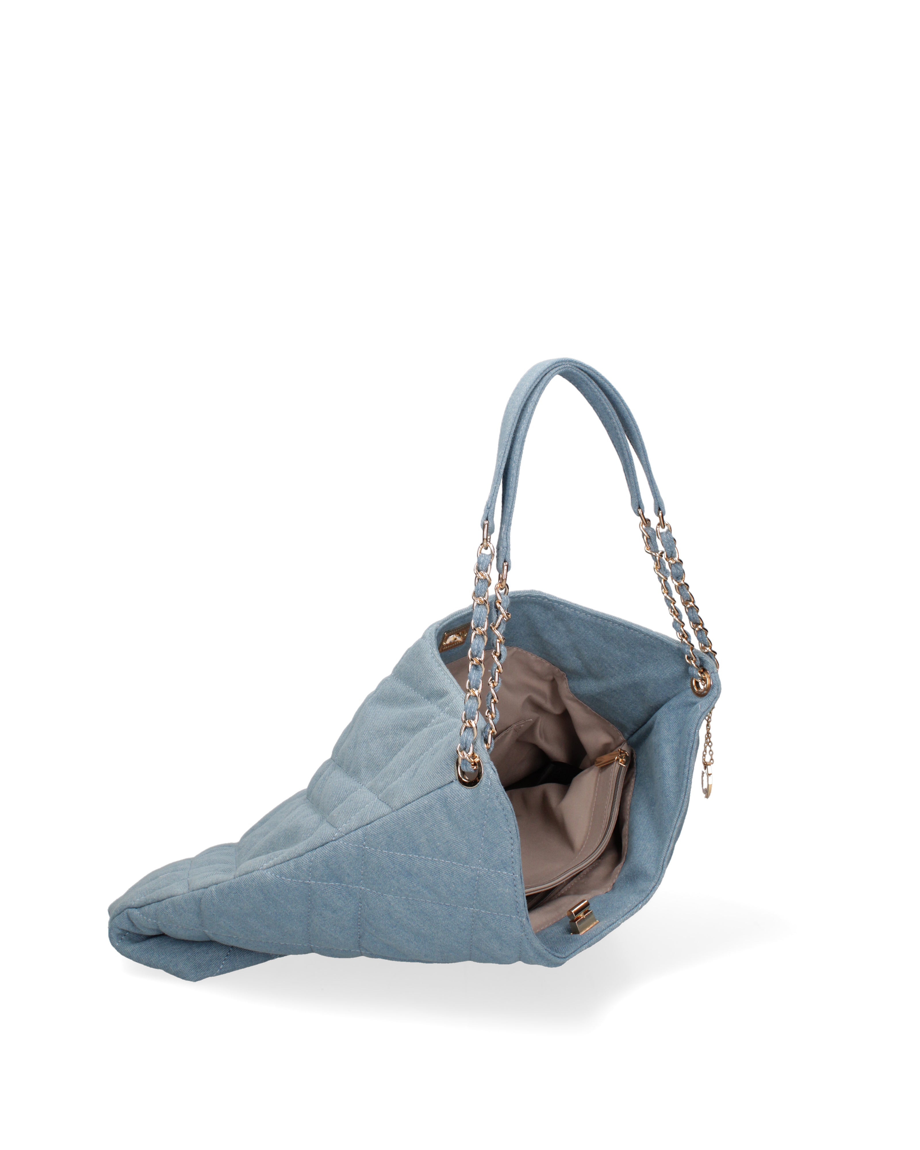 Borsa a spalla da donna Nylon ed ecopelle DC3533-4-JEANS BLUE Diana&co