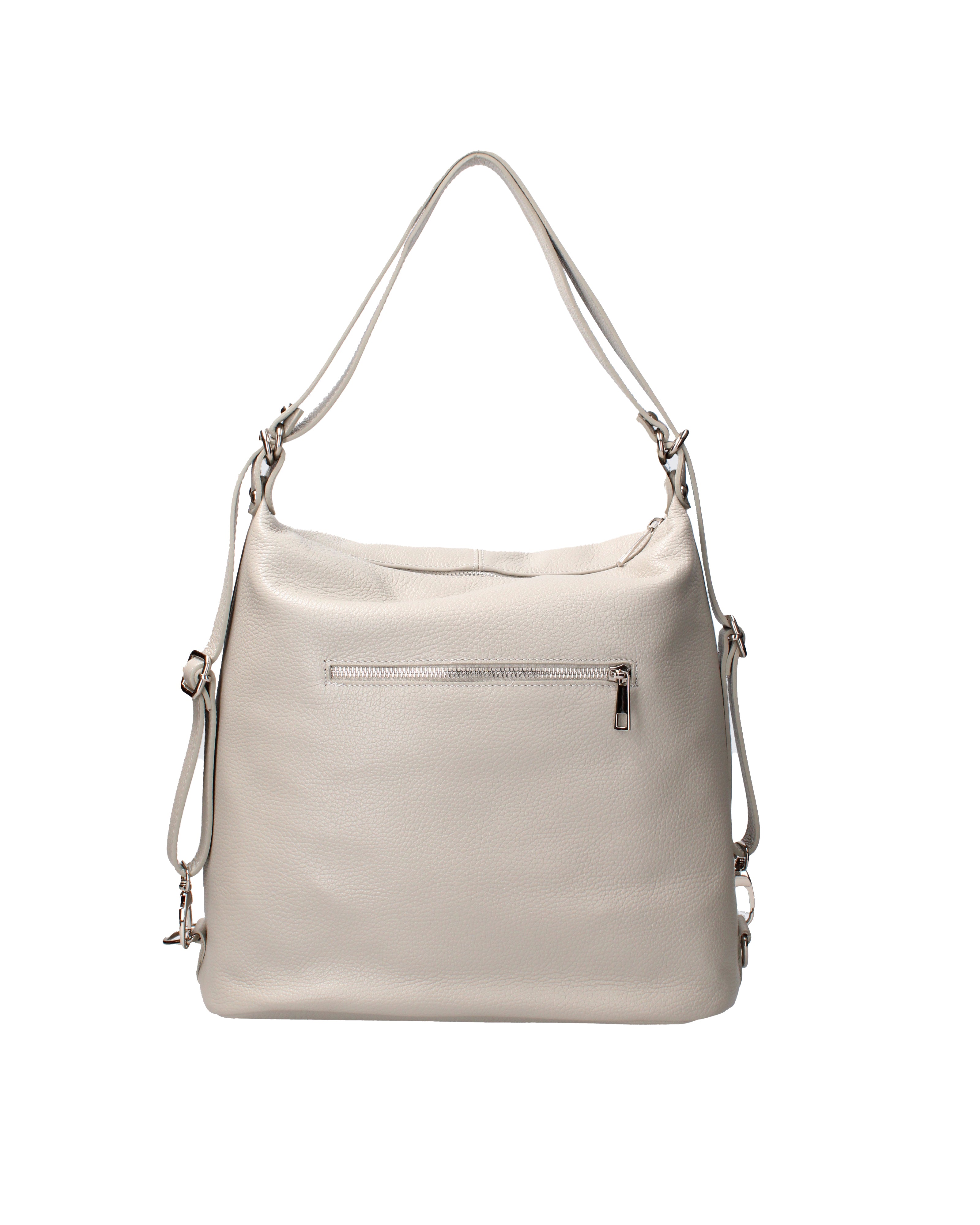 Vera pelle 07135-D86 GRIGIO PERLA Borsa a spalla convertibile Anjelica Viola Castellani
