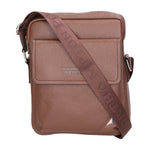 Borsa a tracolla uomo 100% pelle PU PCL3027-LIGHT BROWN Northampton Polo Club