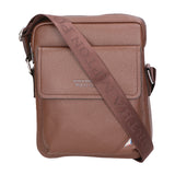 Borsa a tracolla uomo 100% pelle PU PCL3027-LIGHT BROWN Northampton Polo Club