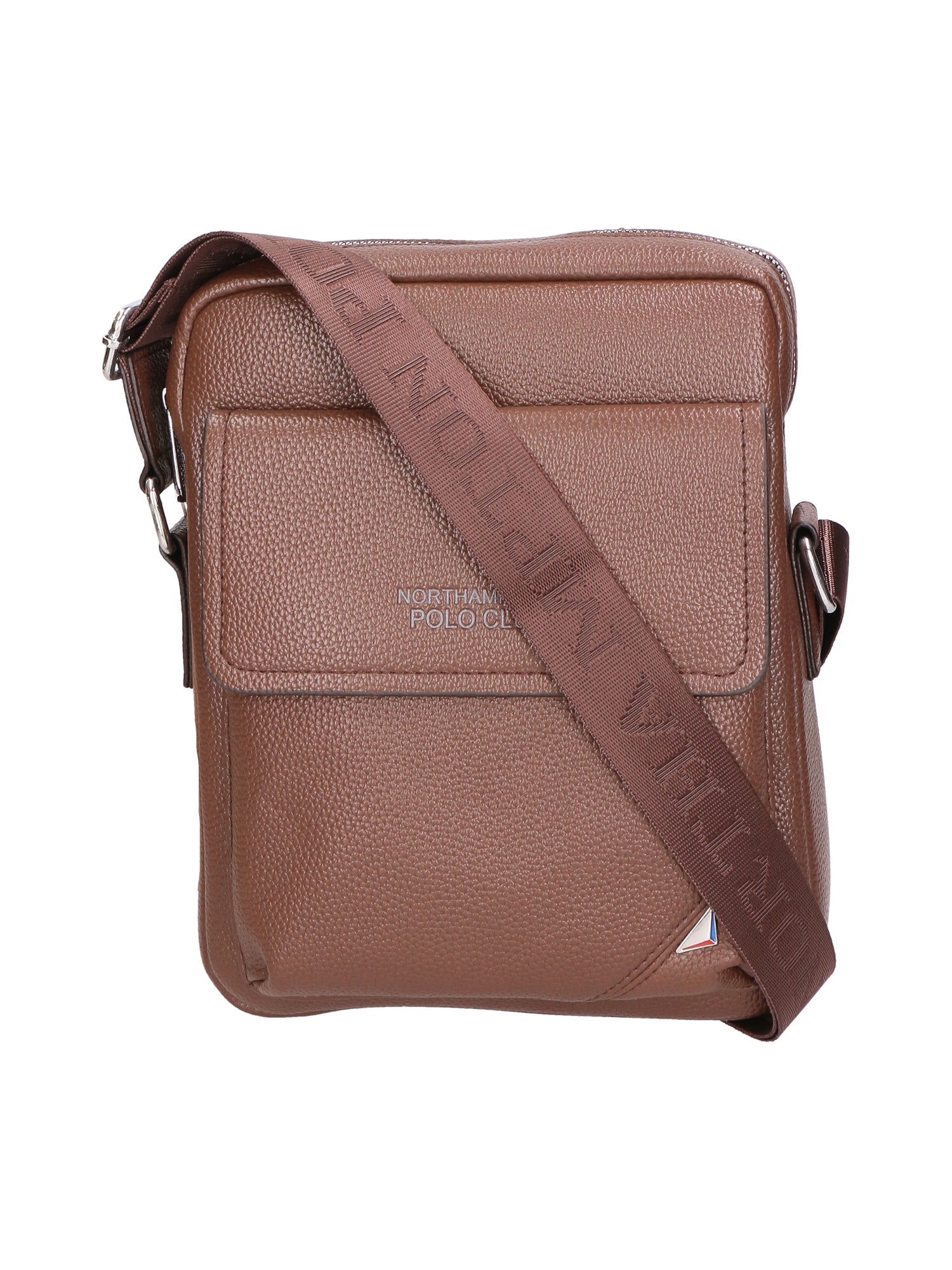 Borsa a tracolla uomo 100% pelle PU PCL3027-LIGHT BROWN Northampton Polo Club