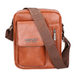 Borsa a tracolla uomo 100% pelle PU PCL3105-BROWN Northampton Polo Club