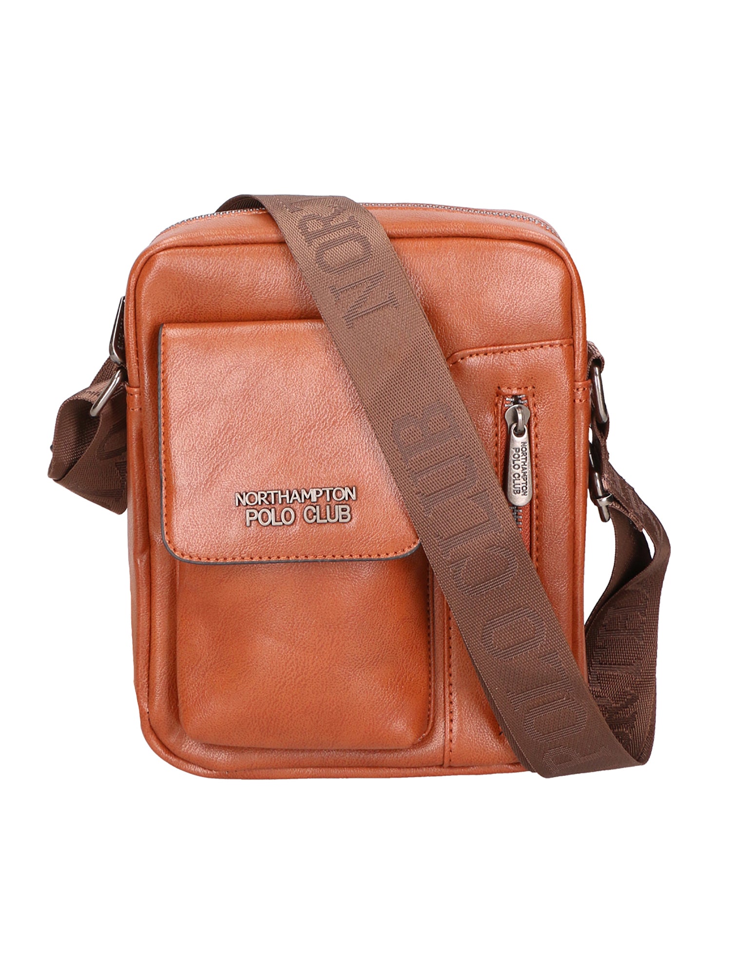 Borsa a tracolla uomo 100% pelle PU PCL3105-BROWN Northampton Polo Club