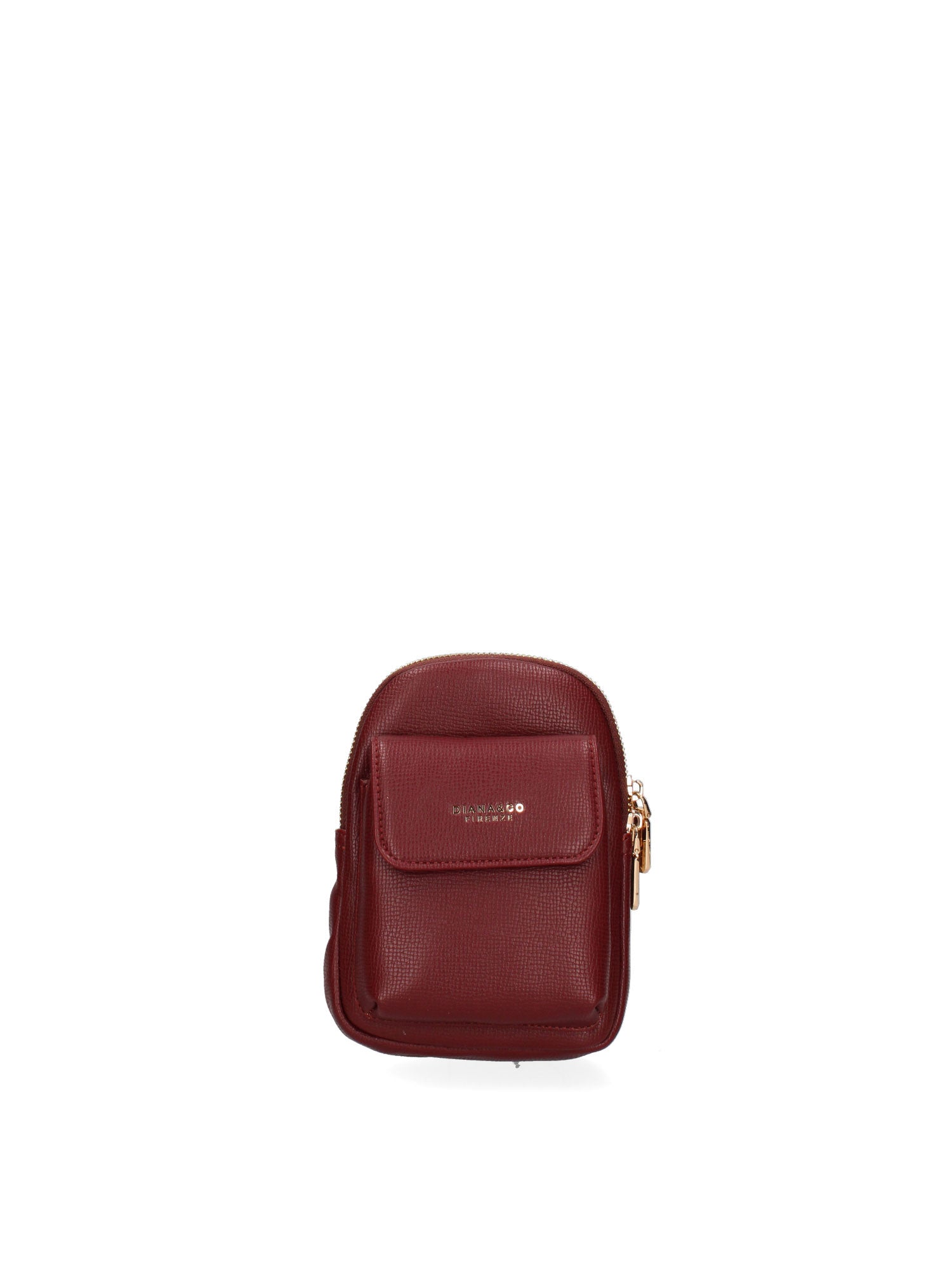 Borsa a tracolla donna Ecopelle e zip 601-1-BORDEAUX Diana&co
