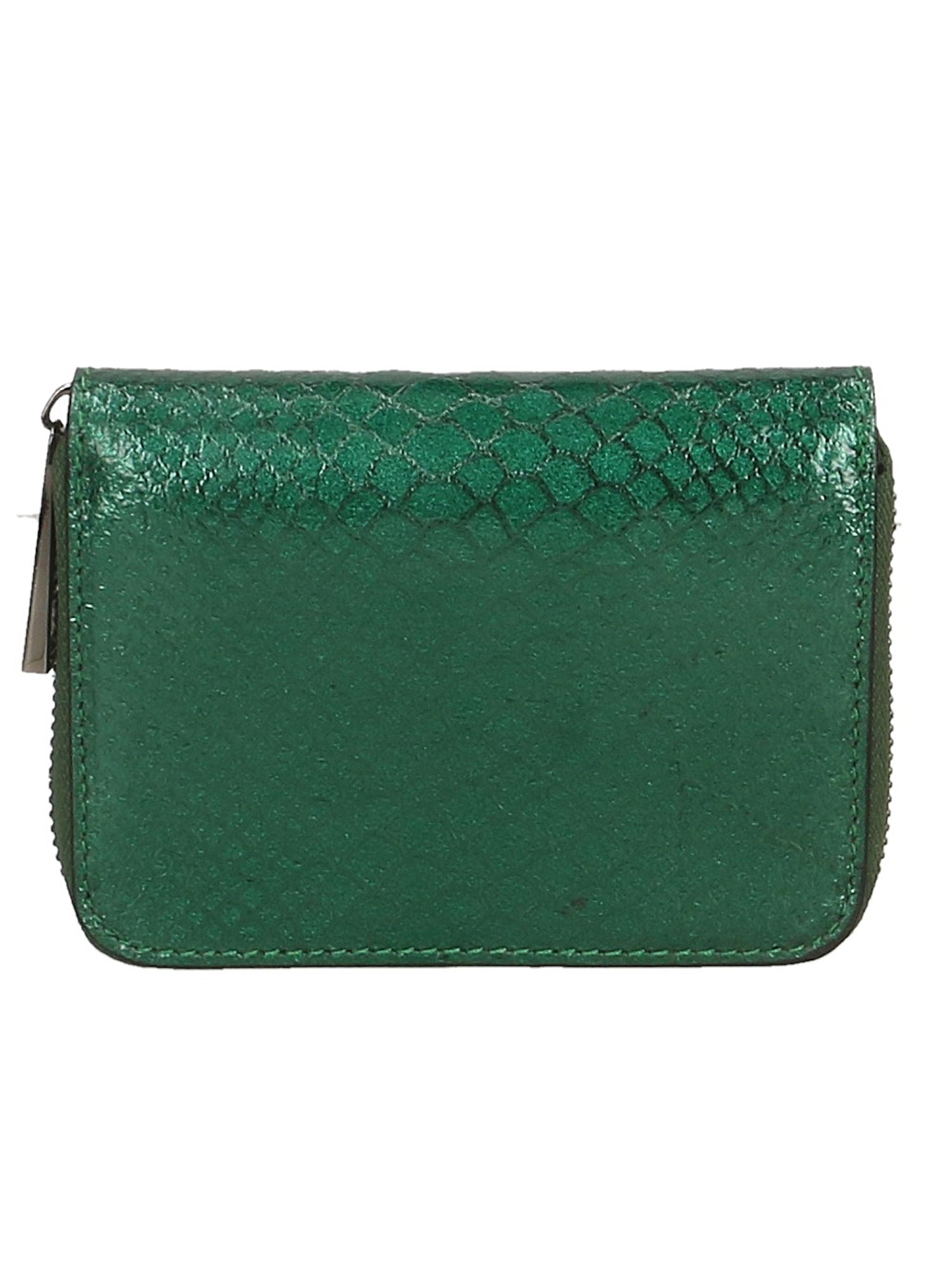 Nohemi Portafoglio donna vera pelle Zip 524072-VERDE GREEN Gave Lux