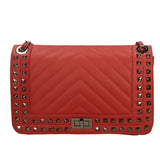Bologna Borsa a spalla da donna Vera pelle 6590-ROSSO RED Gave Lux